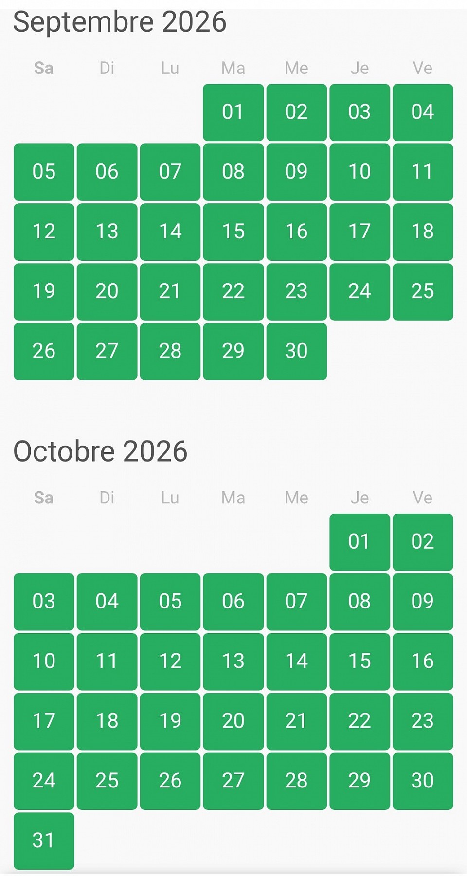 Septembre Octobre 2026